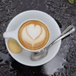 Cup of coffee with a heart for latte art 